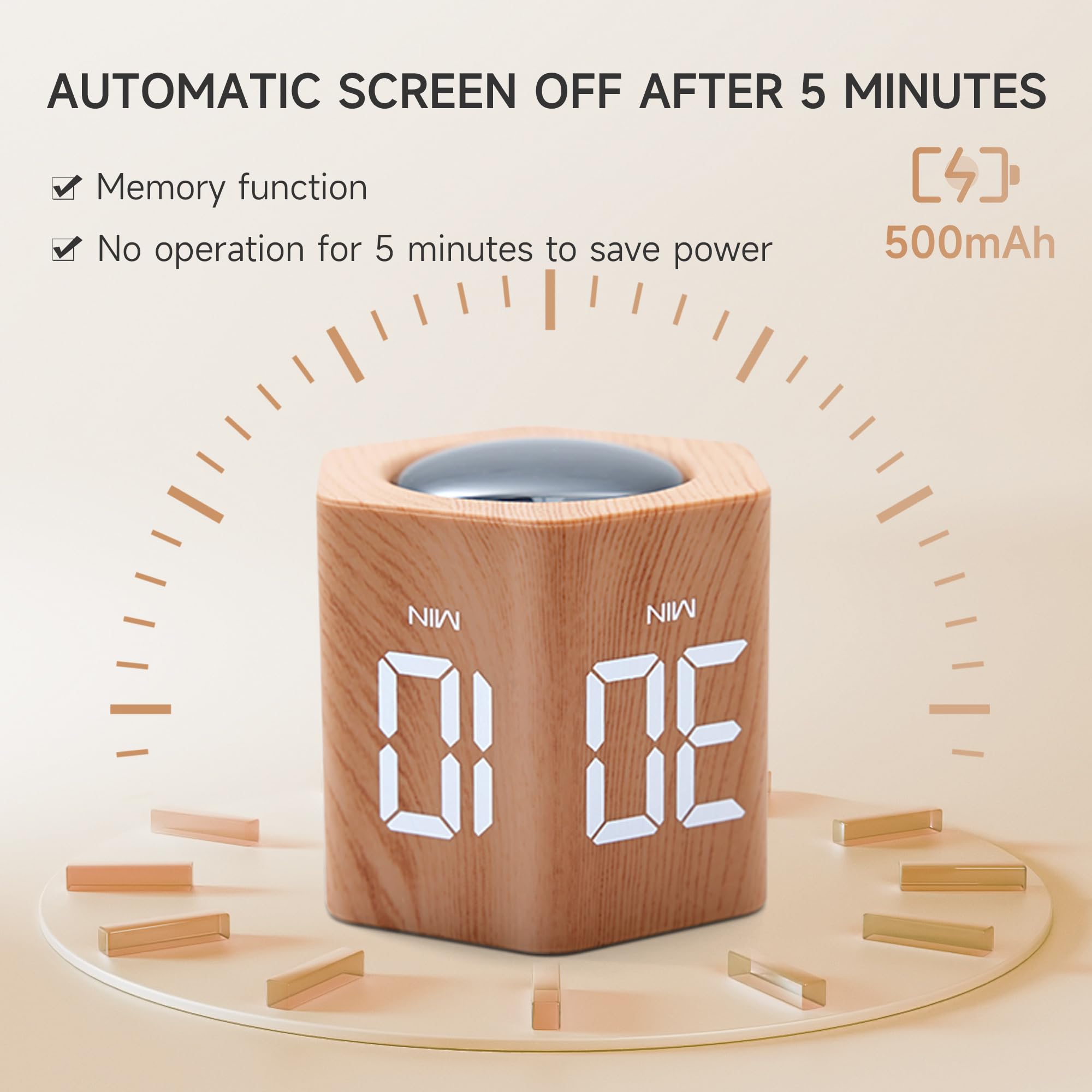 Exlliy productivity timer compact USB-C rechargeable design for on-the-go use