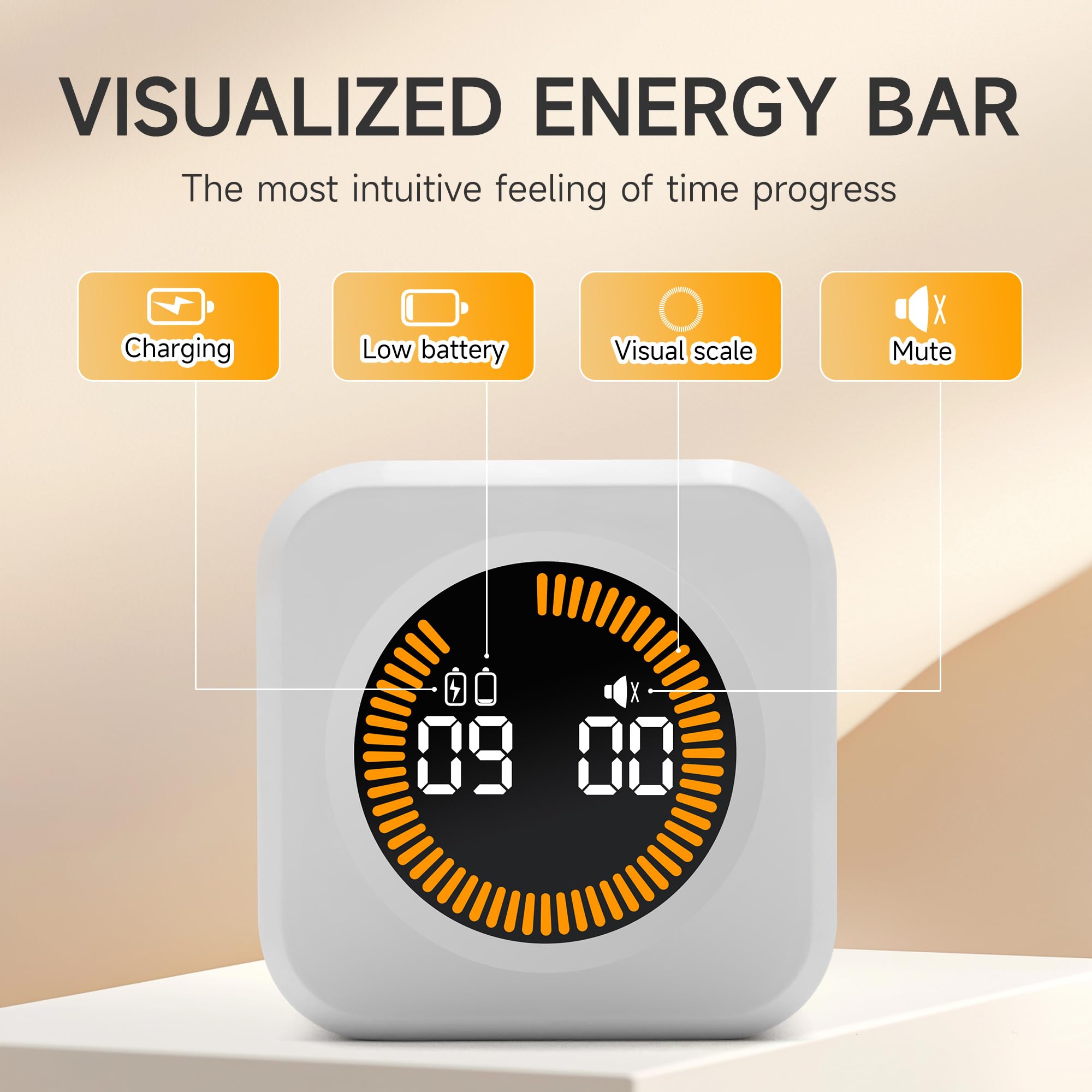 Exlliy Rotating Productivity Timer preset-buttons for quick time setup