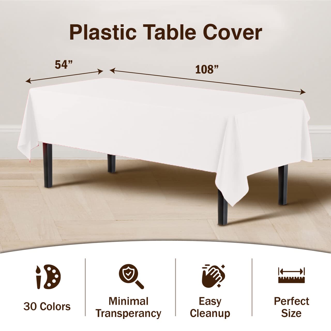 Close-up shows waterproof layer and opacity of Exquisite tablecloth