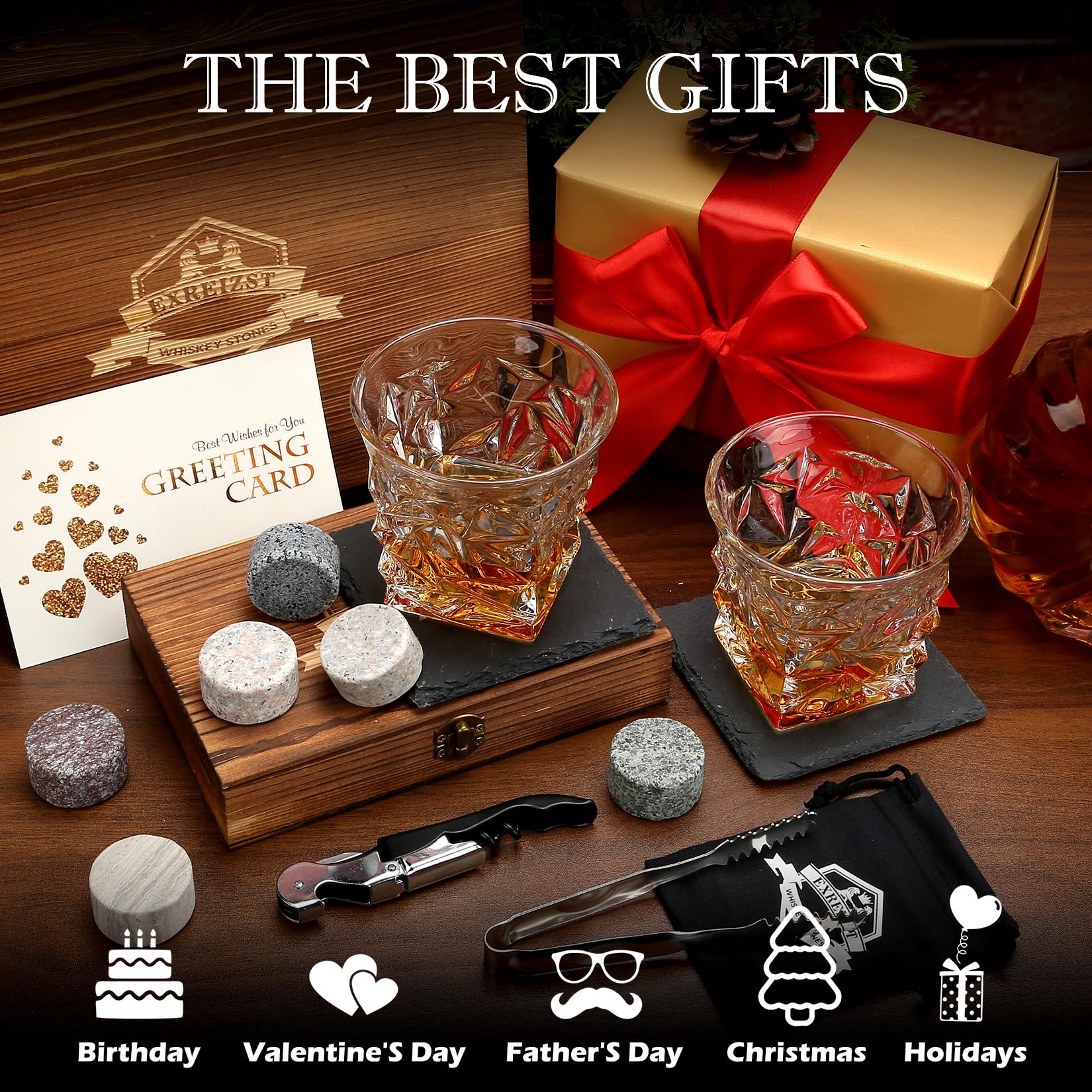 EXREIZST slate coasters protecting surfaces in rustic style