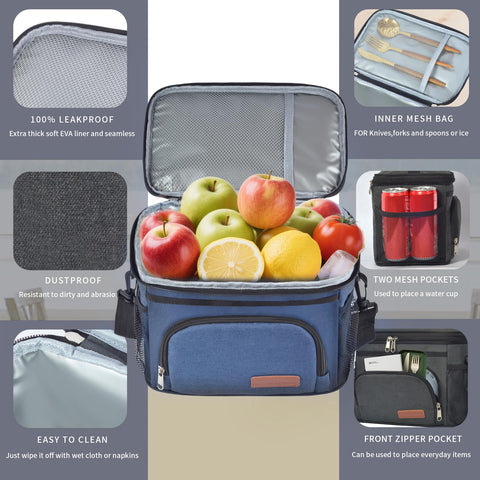 ExtraCharm insulated lunch bag leakproof seam demonstrates mess-free packing