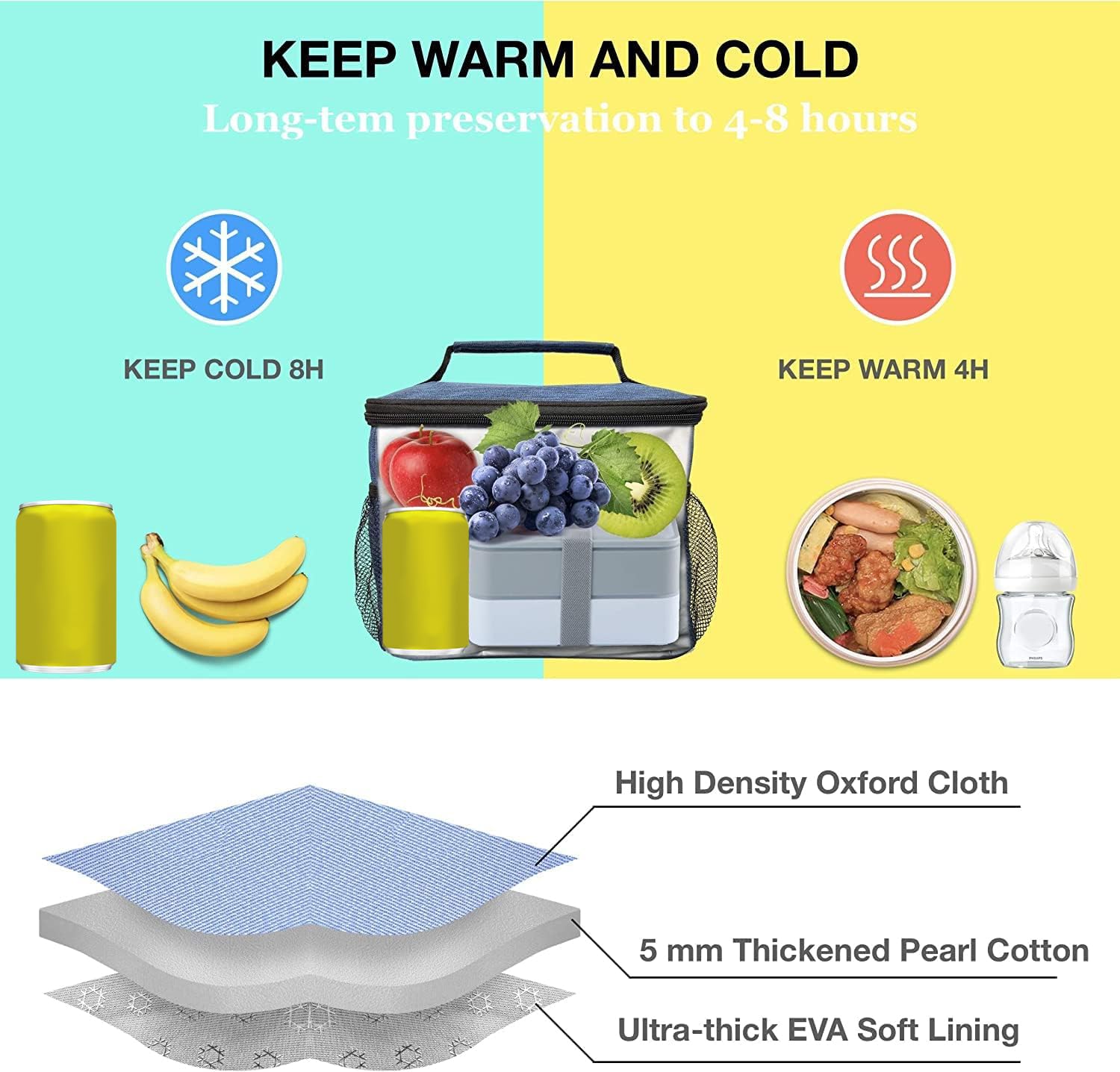 ExtraCharm lunch bag with adjustable strap for easy carrying