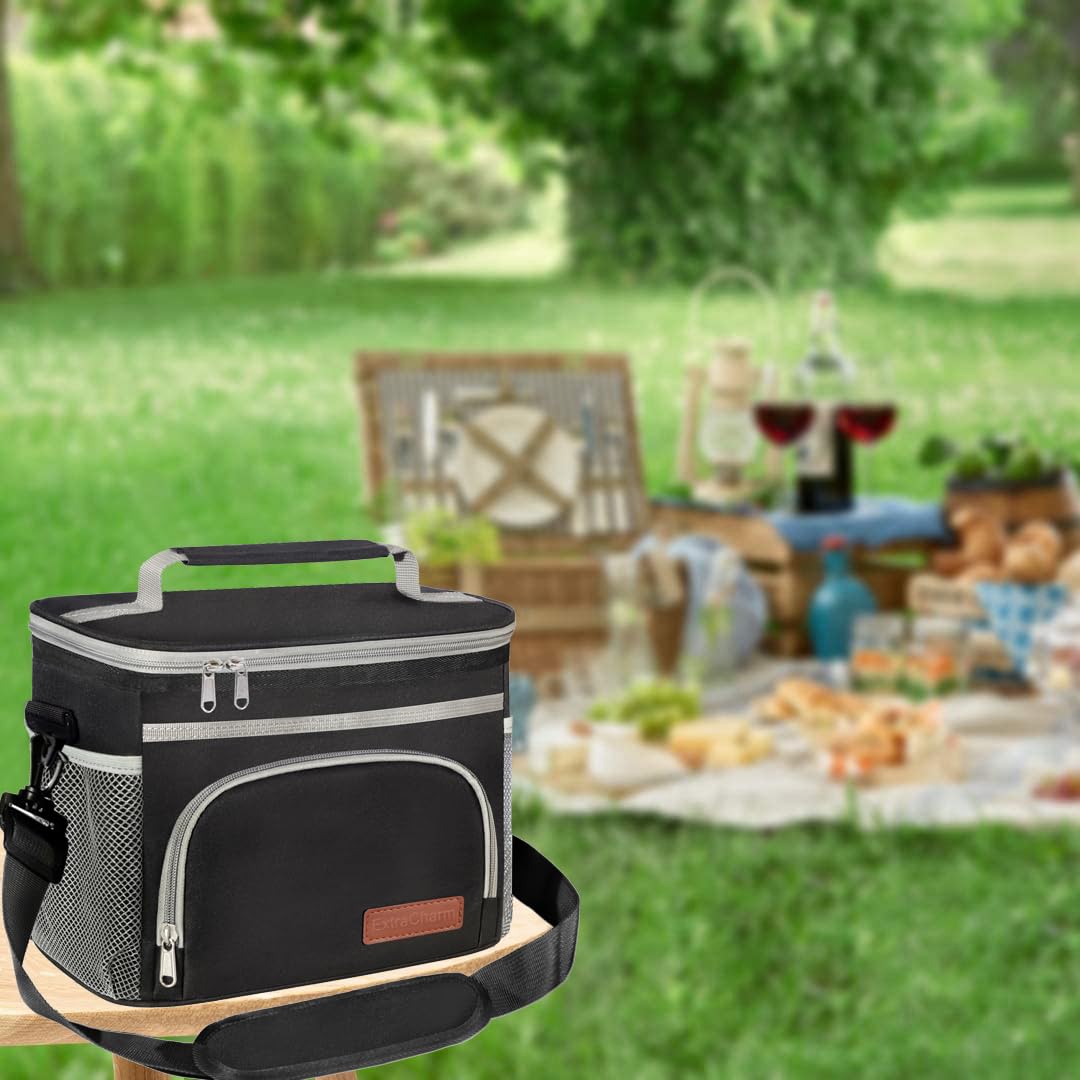 ExtraCharm lunch bag durable-oxford-fabric withstands daily office and outdoors use.