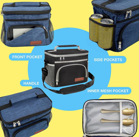 ExtraCharm lunch bag front-pocket keeps keys and cards within reach.