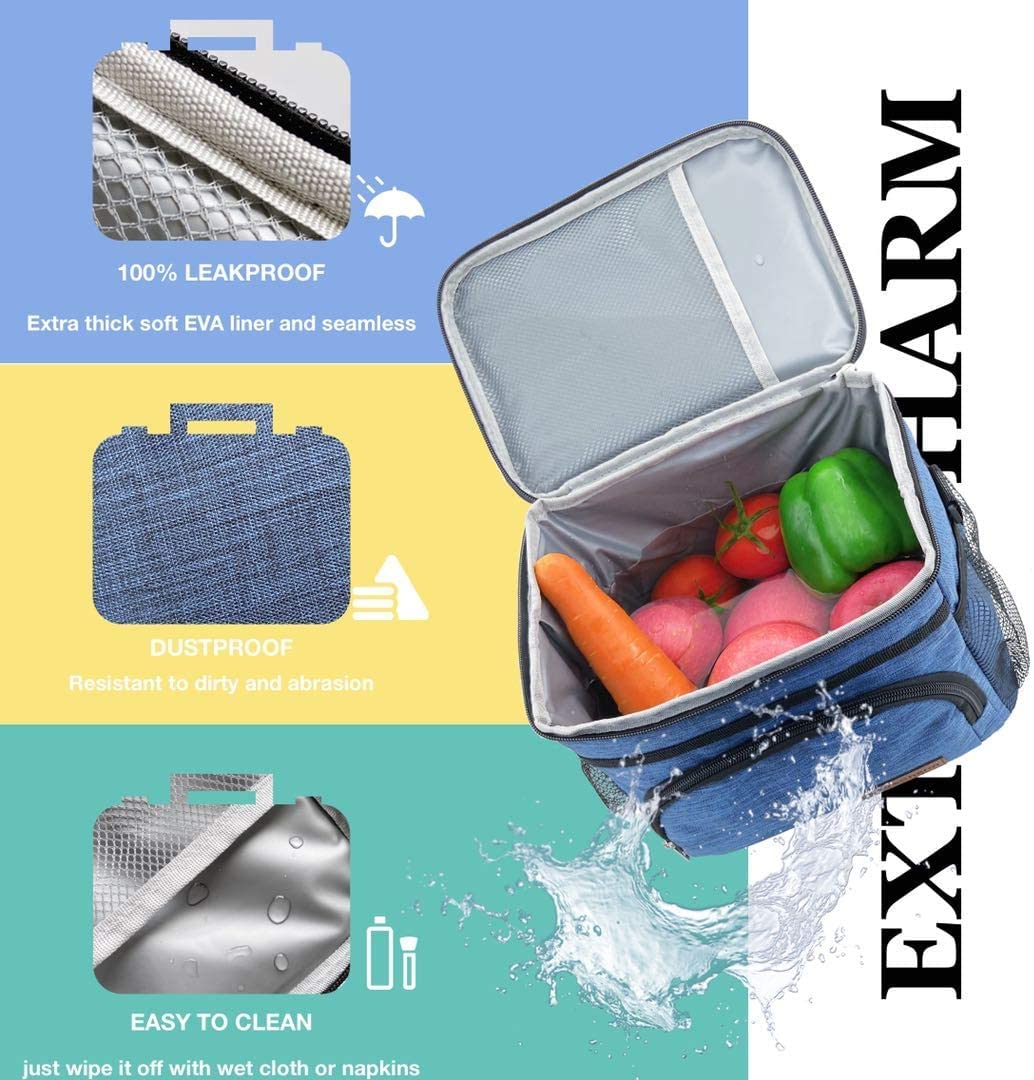 ExtraCharm lunch bag main compartment fits meals and drinks