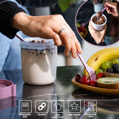 EYNEL leak-proof plastic cups prevent spills in bags and desks