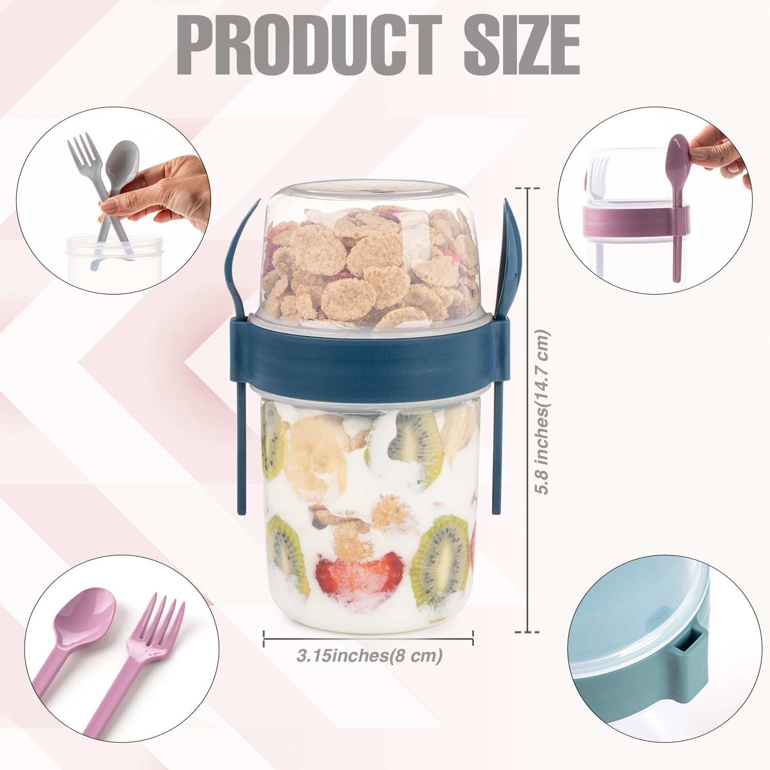 EYNEL multi-use container ideal for cereals, yogurt, nuts, or salads
