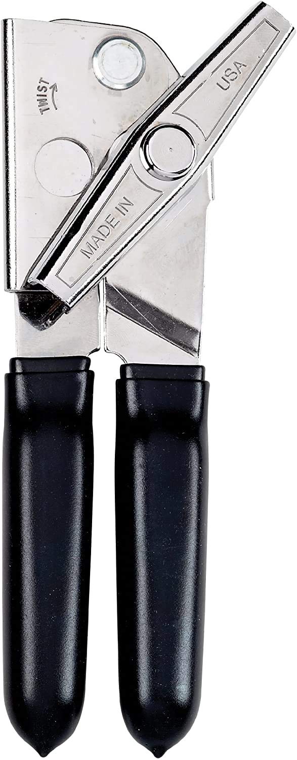 Thick rubberized handles provide a comfortable grip during everyday kitchen use.