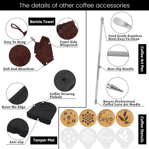Ezebesta decorative stencils set enables barista-style designs.