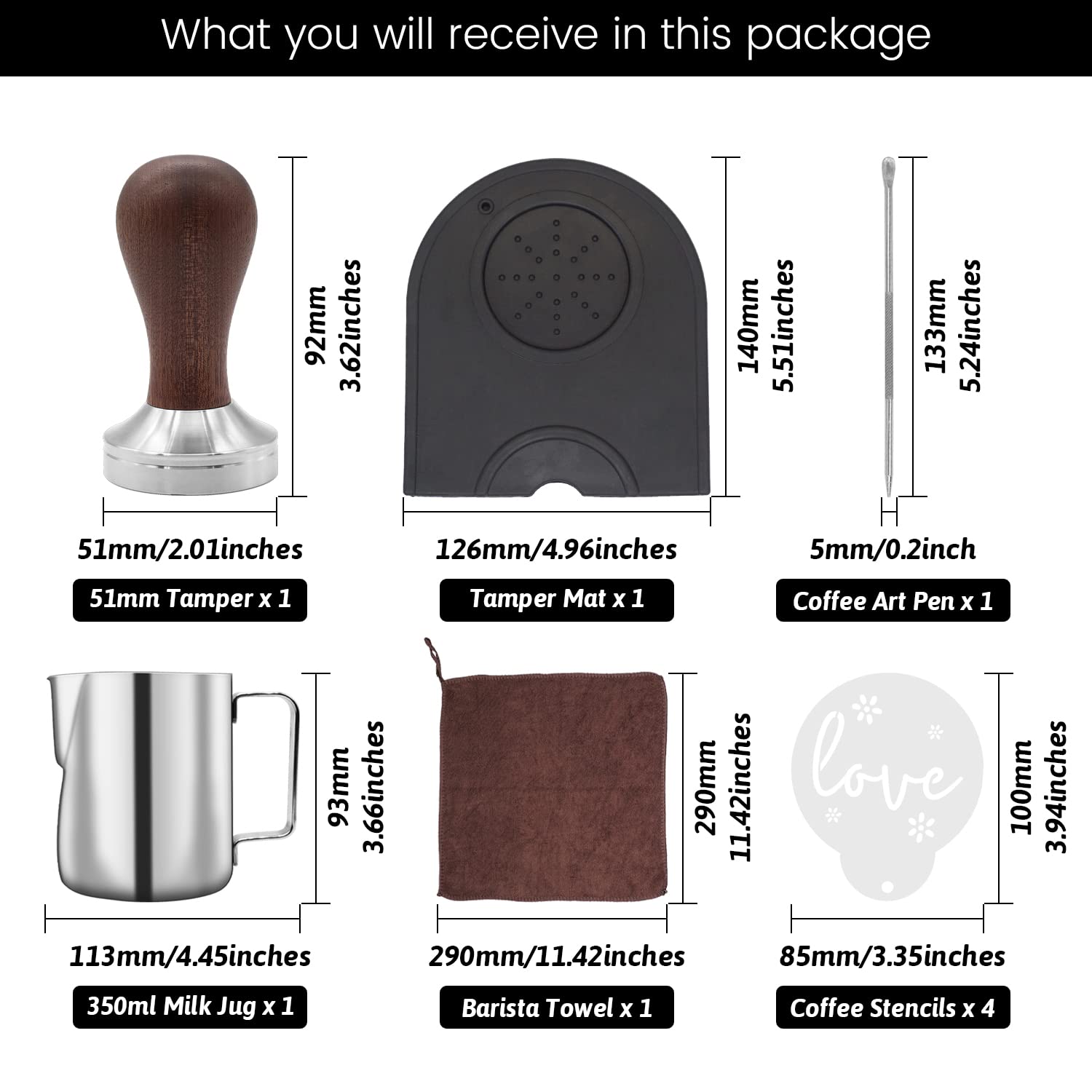 Ezebesta tamper base made of stainless steel for durability and easy cleaning.