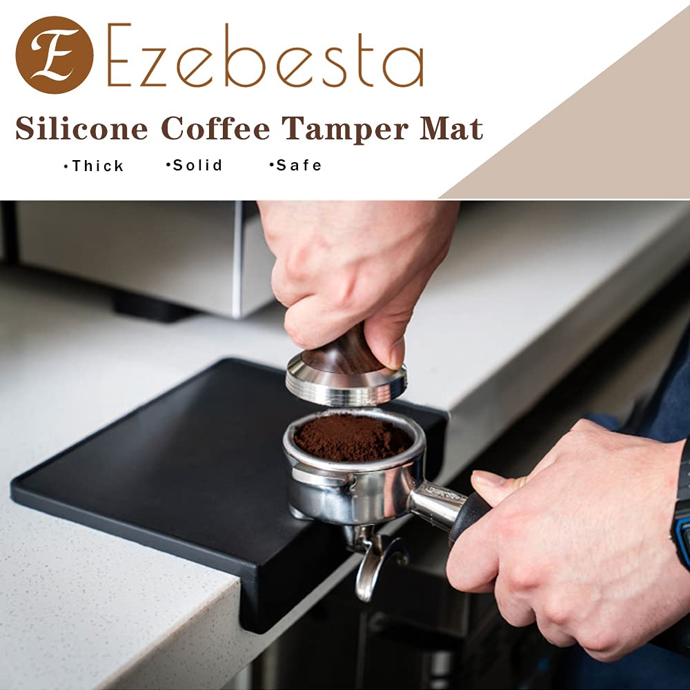 Ezebesta tamper station non-slip base keeps portafilter steady during pressing