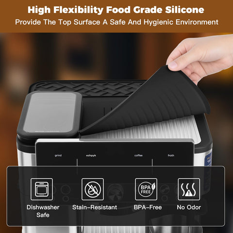 EZHPYK waterproof mat is easy to clean after espresso sessions.