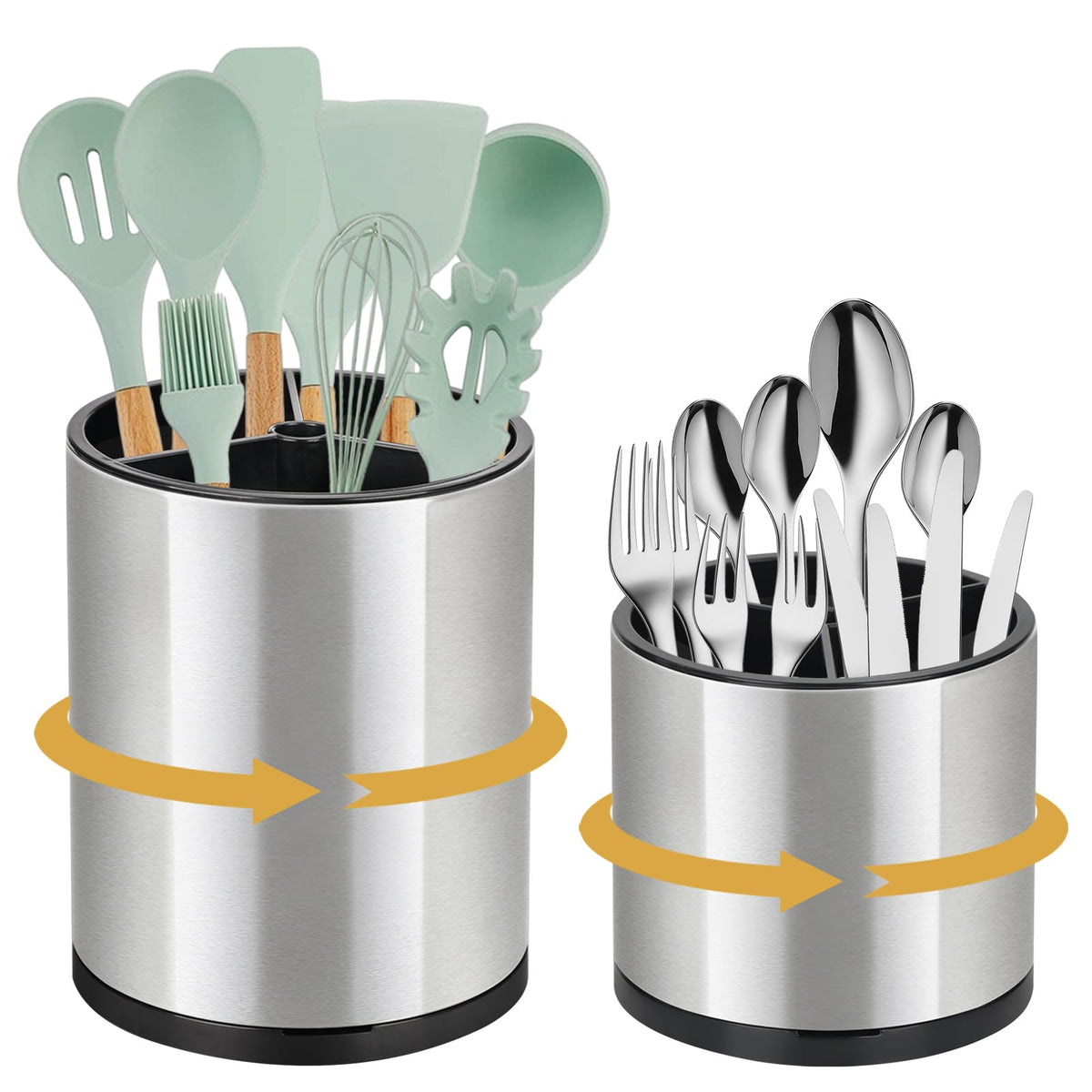 Ezmixcoop 2-pack utensil holder with 360° rotation for quick tool access.