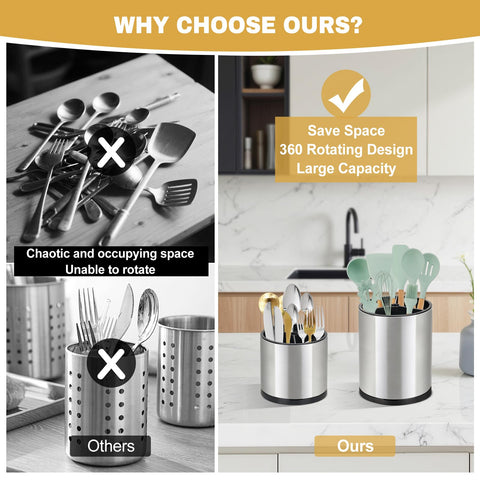 Ezmixcoop removable-base utensil caddy simplifies cleaning after cooking.