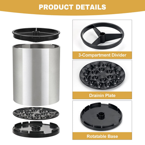 Ezmixcoop three-compartment design keeps utensils and forks sorted at a glance.