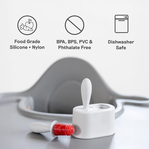 ezpz Tiny Pops dishwasher-safe for easy cleaning after meals.
