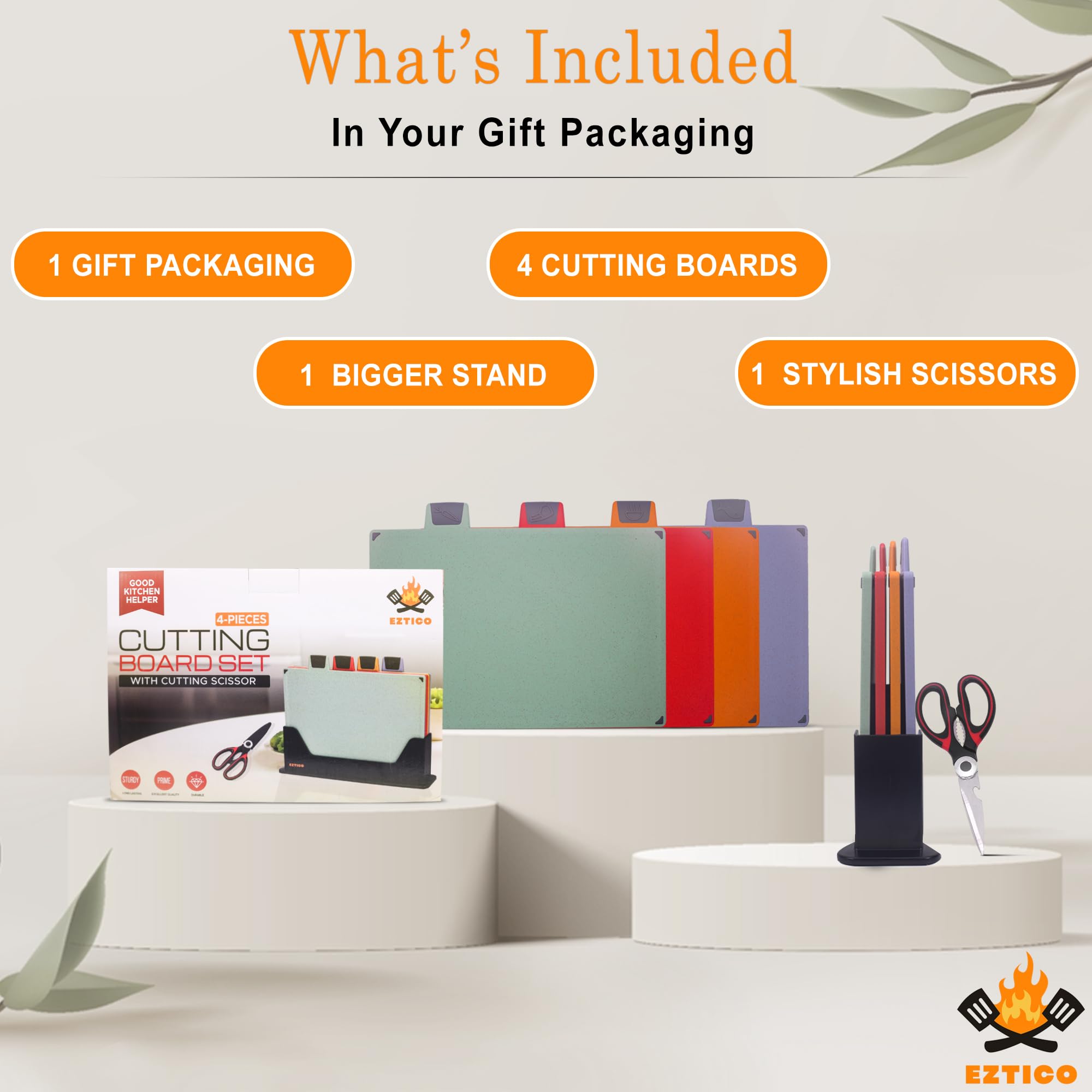 EZTICO kitchen organizer stand keeping boards neatly stacked and accessible.