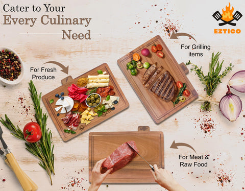EZTICO serving board in action for cheese and fruit platters