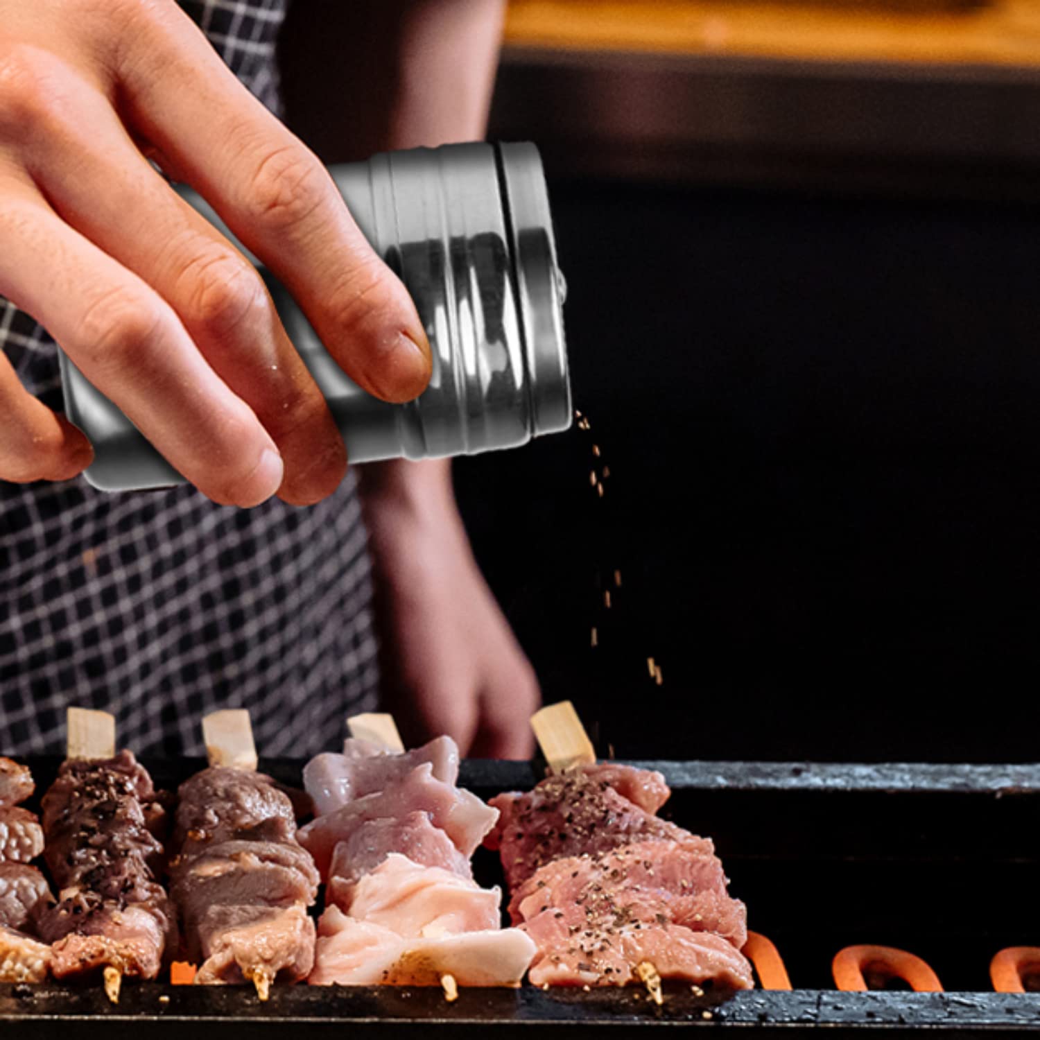 EZYoutdoor salt and pepper shakers neatly organized for camp cooking.