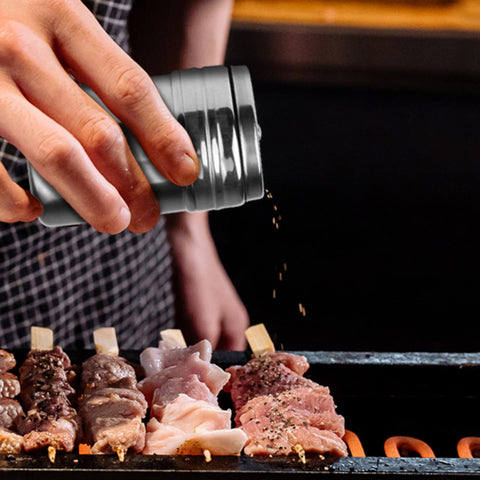 EZYoutdoor salt and pepper shakers neatly organized for camp cooking.