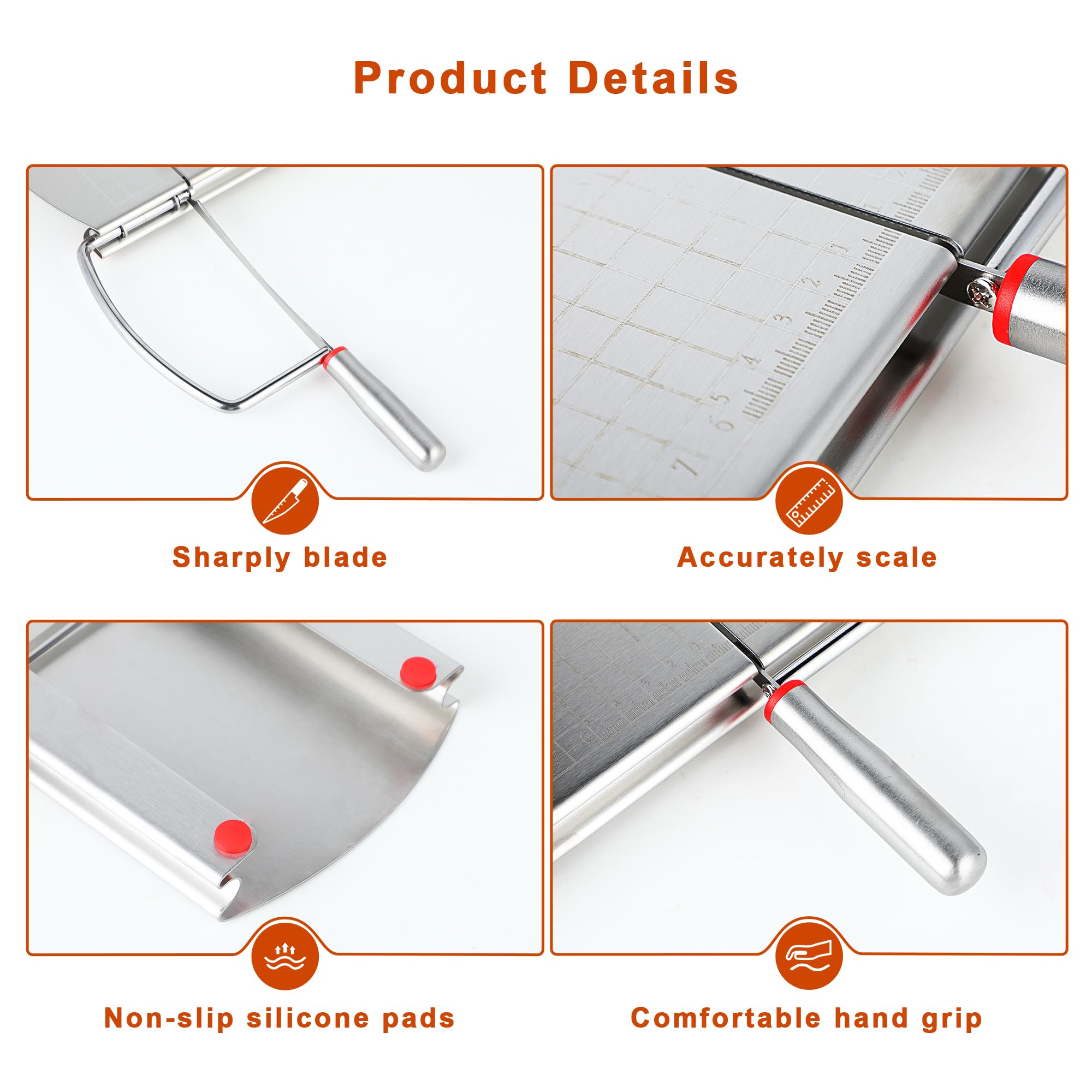 Faat3 Coi4 cheese slicer with non-slip pads for stable use