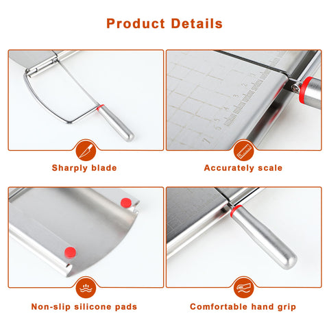 Faat3 Coi4 cheese slicer with non-slip pads for stable use