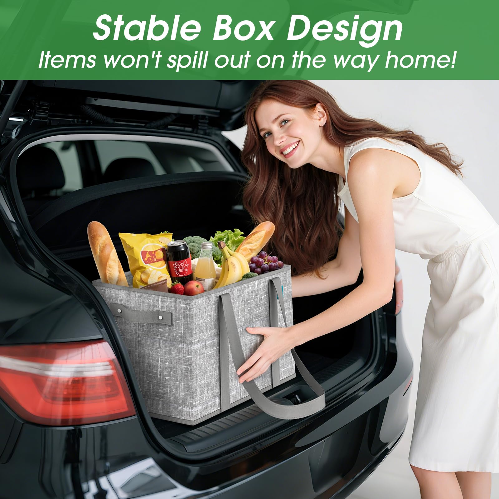 Fab totes easy-clean grey bag that wipes clean after groceries.