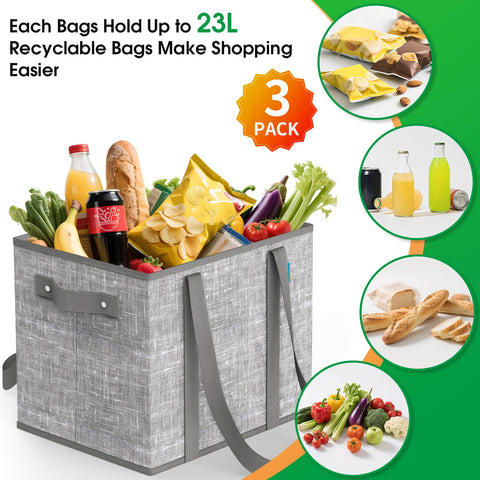 Fab totes reinforced-handles grey bag highlighting durable lifting and carrying comfort.