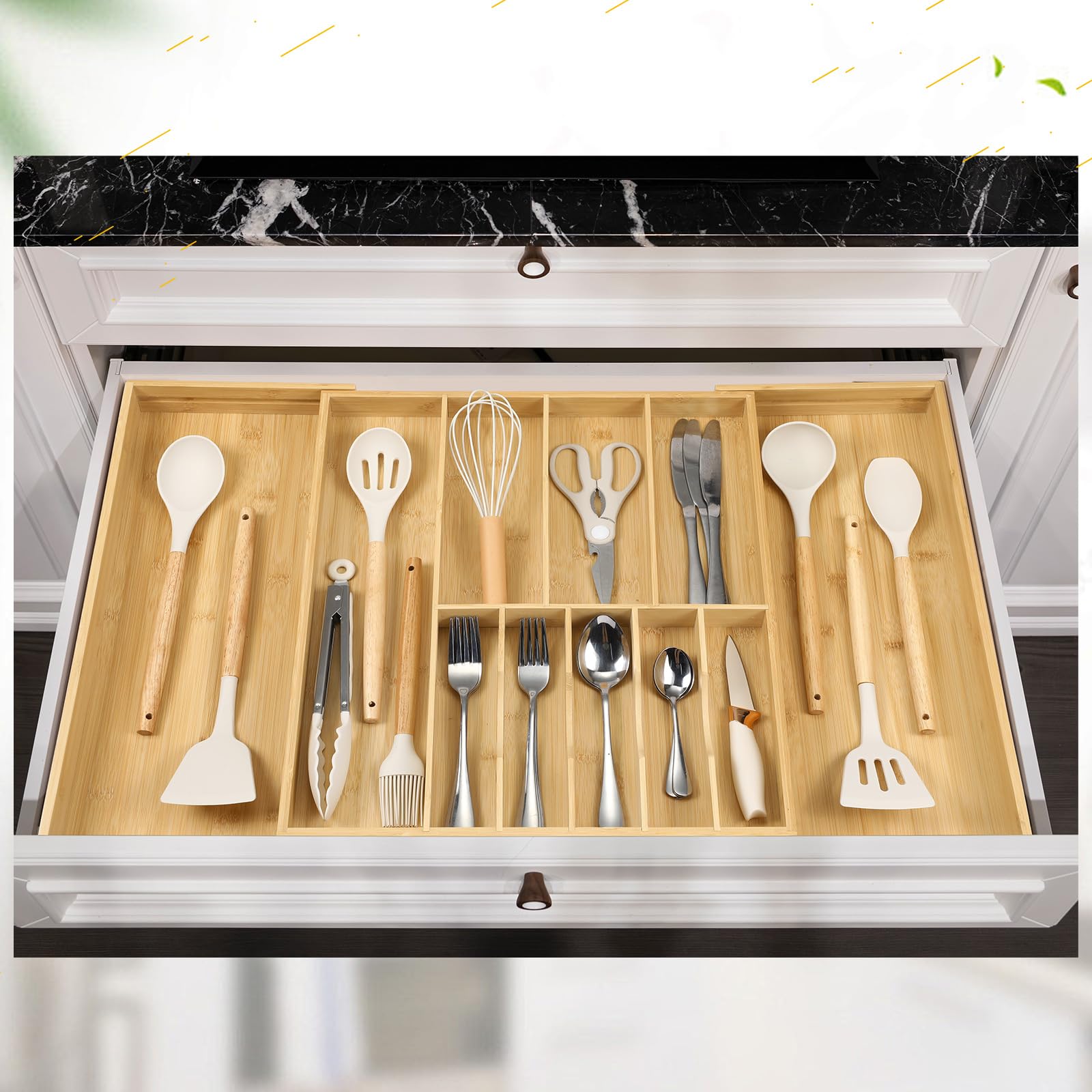 Fabsome silverware organizer easy to clean and maintains bamboo finish