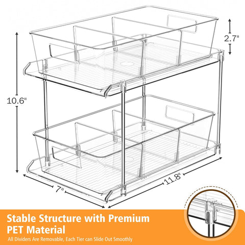 Fabspace 2-tier drawer with dividers keeps small items neatly separated