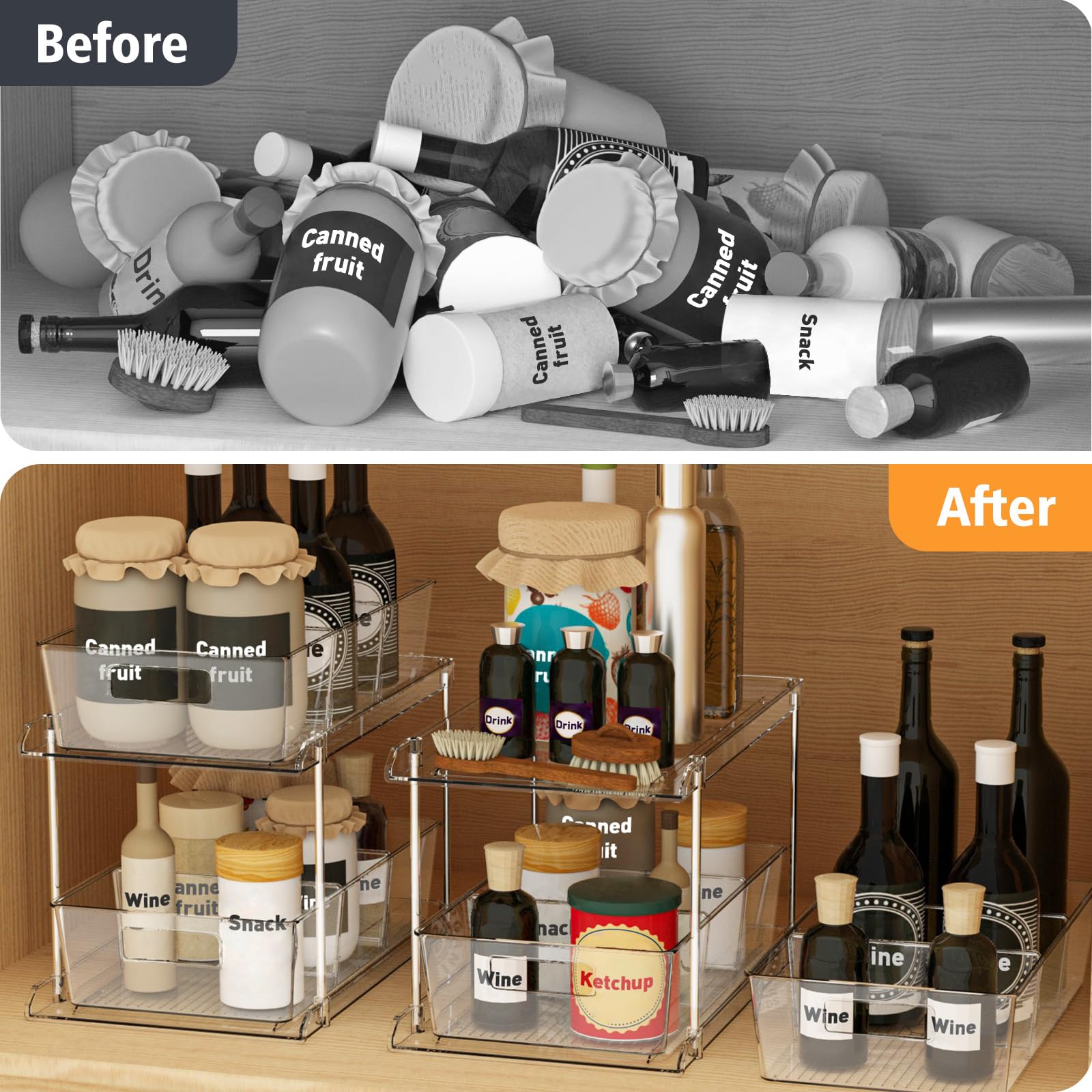 Fabspace kitchen closet storage bin keeps pantry items organized
