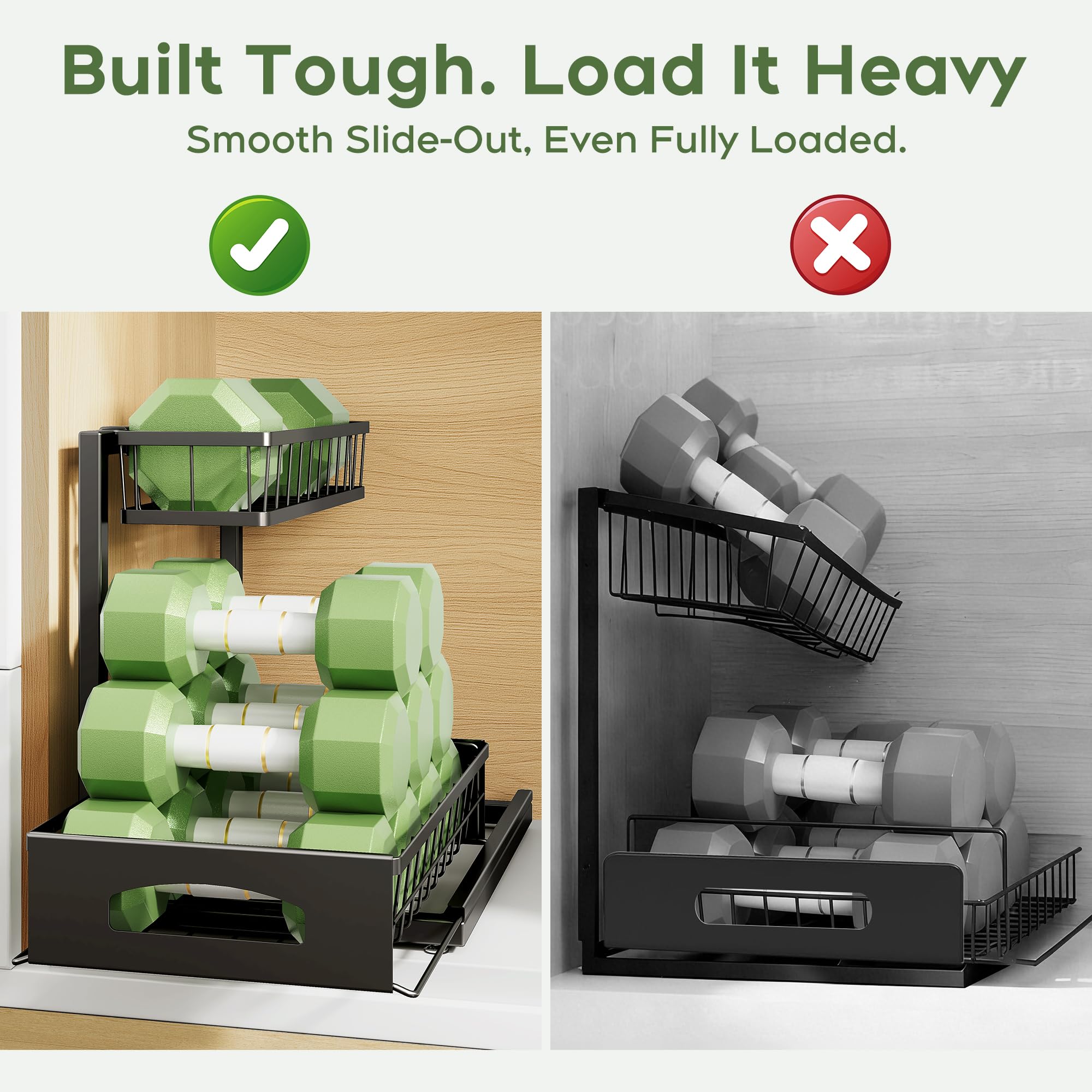 Fabutier height-adjustable design fits 12.8 to 15.4 inch spaces
