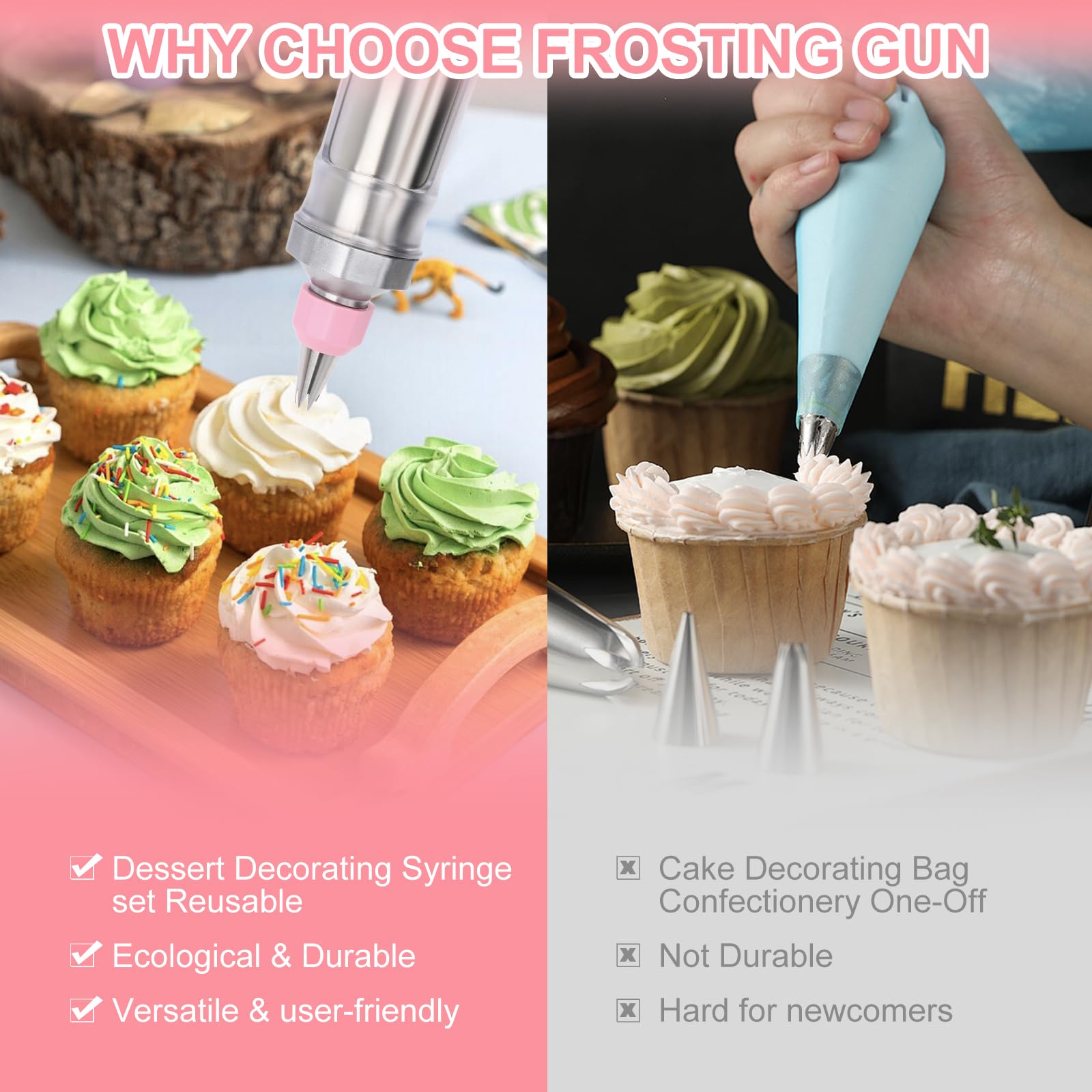 FACIACC silicone scraper for smoothing batter and frostings with clean edges