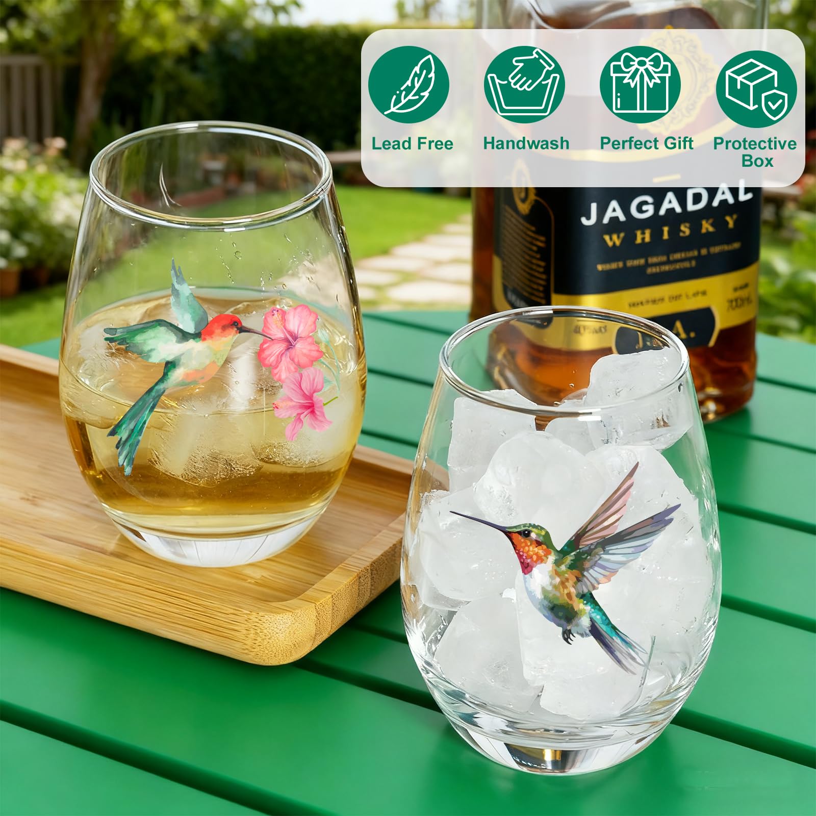 Facoyans outdoor entertaining with these wine glasses blends style and nature.