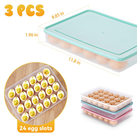 FACULX deviled egg containers with blue lid offer compact fridge storage.