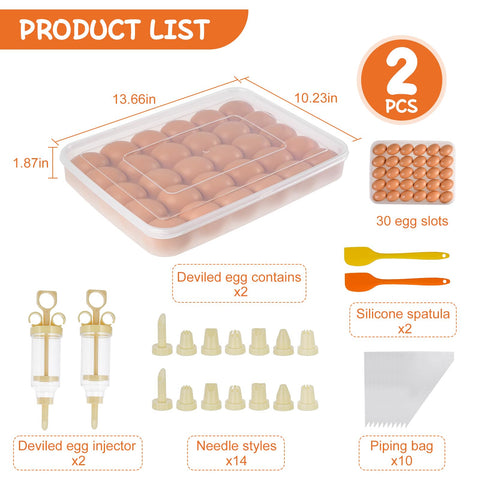 FACULX egg injector kit with eight pieces for precise decorating.