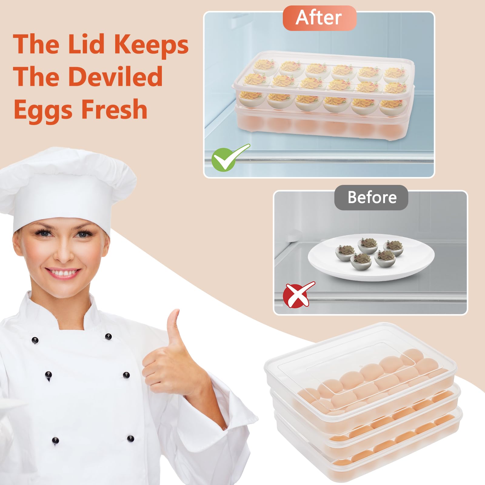 Faculx clear egg platter for gatherings and picnics
