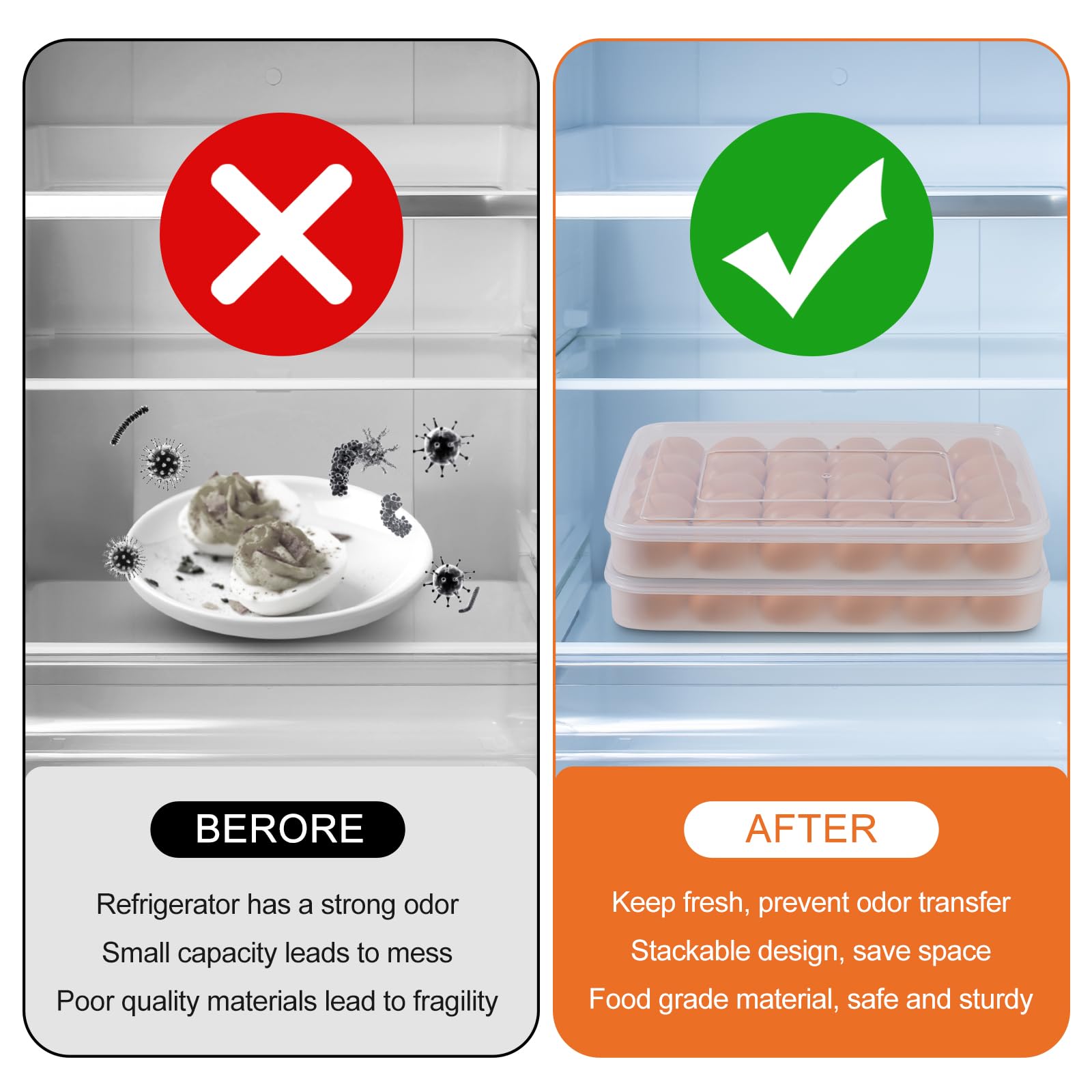 FACULX multiuse egg containers for snacks and treats.