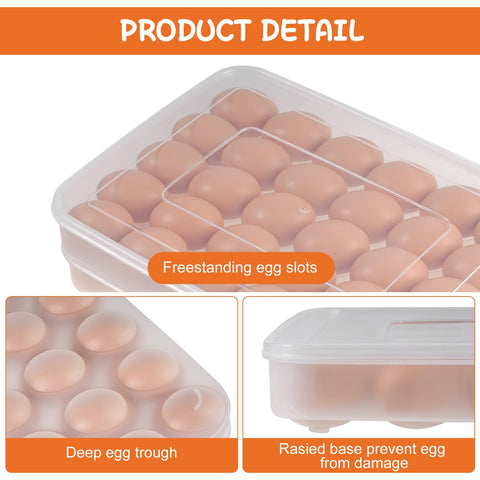 FACULX refrigerator egg organizer keeps eggs neatly stacked and accessible.