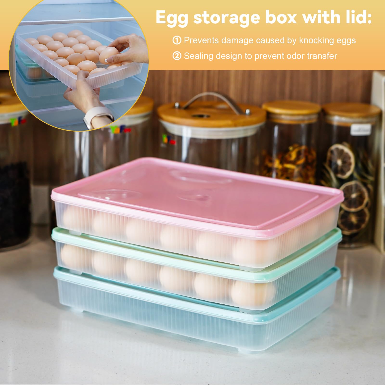 FACULX stackable egg holder helps keep shelves tidy and efficient.