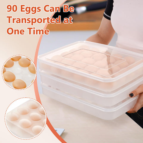 Faculx stackable fridge egg holder saves space and reduces clutter
