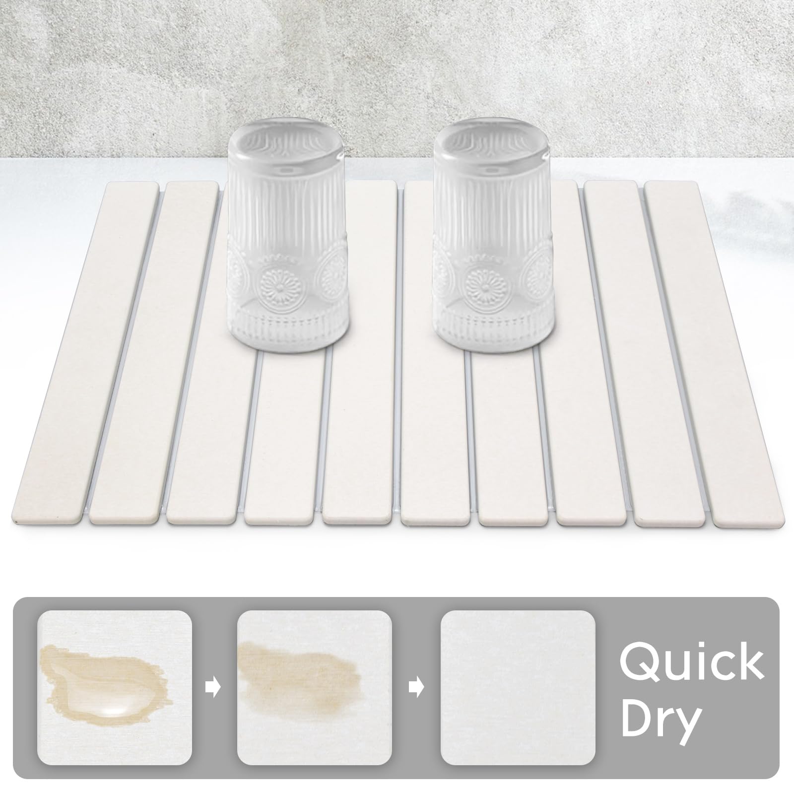FADSKKJ stone drying mat texture closeup highlights porous surface with fast moisture uptake.
