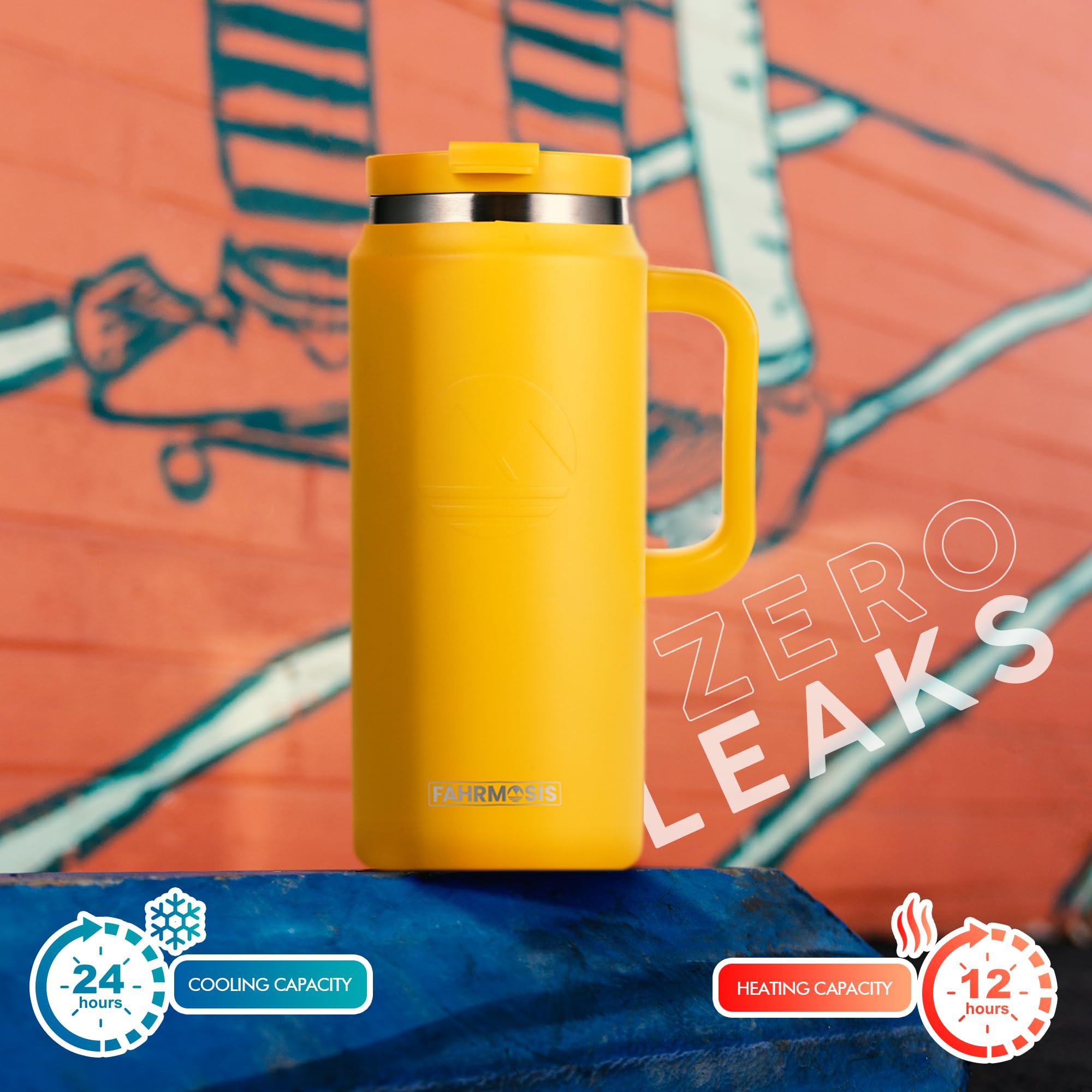 FAHRMOSIS non-slip base helps prevent spills on surfaces