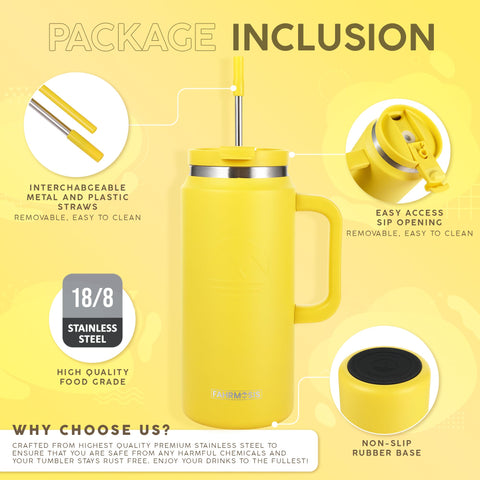 FAHRMOSIS tumbler lid and straw provide flexible sipping options for on-the-go use