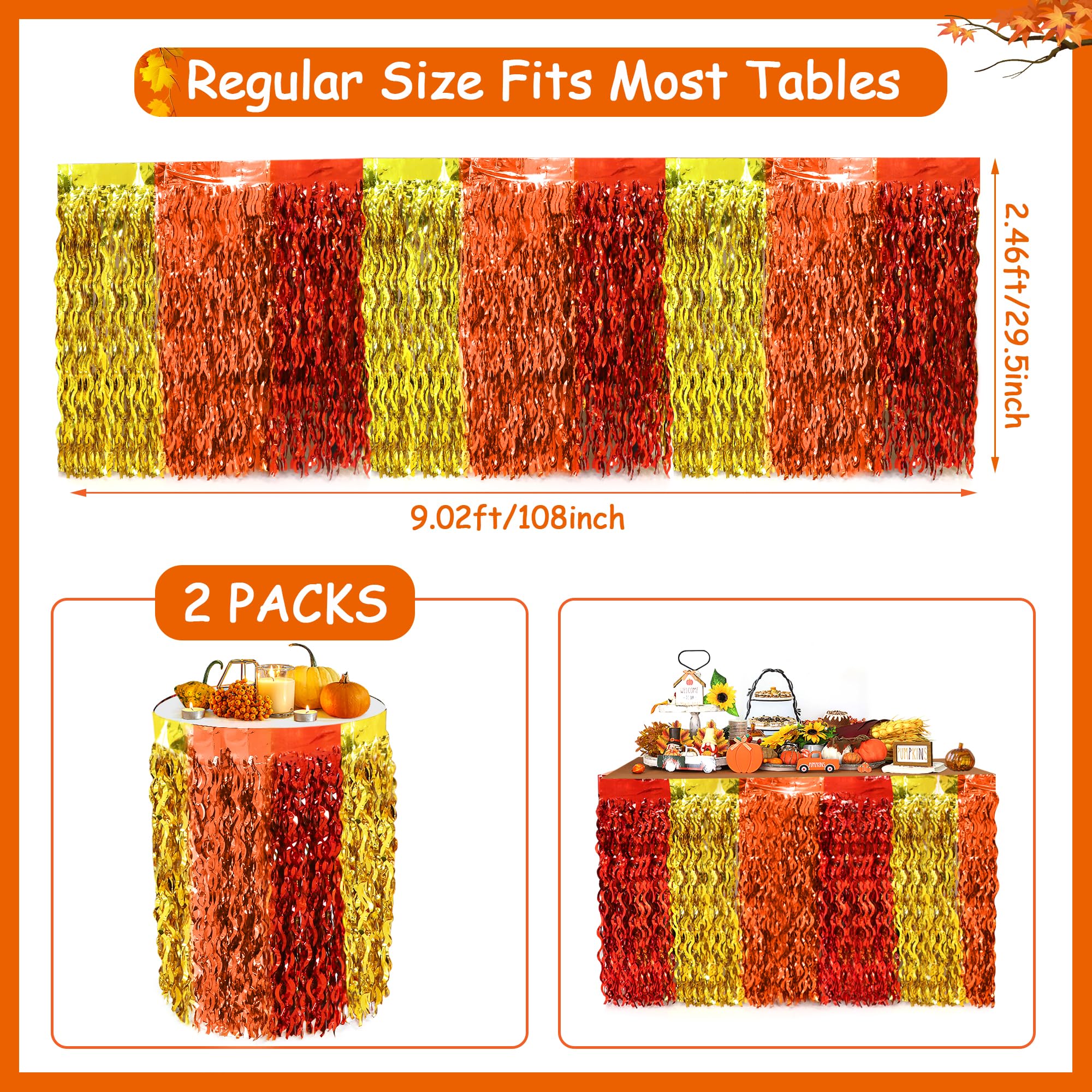 Faiclrr wavy metallic fringe adds shimmering texture to table decor.
