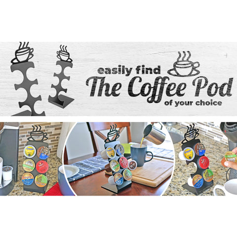 Compact storage keeps six K-Cups visible and within reach.