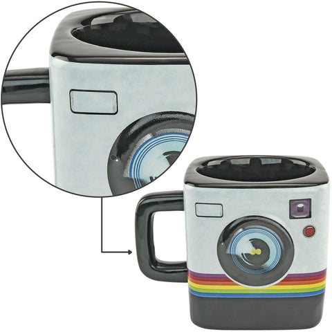 Fairly Odd Novelties Instant Camera Mug in bright colors boosts morning vibes