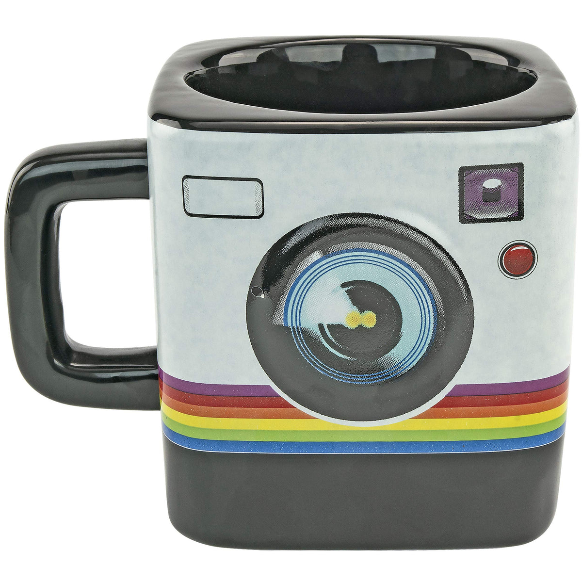 Fairly Odd Novelties Instant Camera Mug front view highlights retro charm for nostalgic mornings