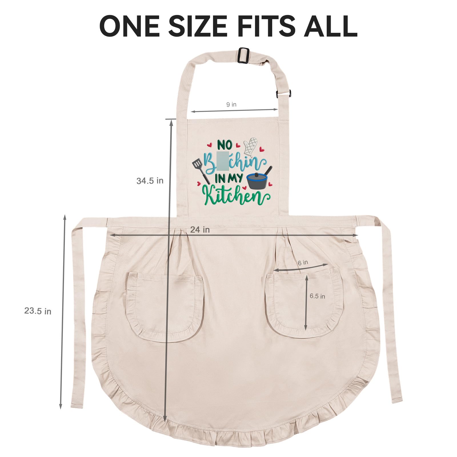 Fairy’s Gift soft cotton apron with pockets for comfortable cooking.