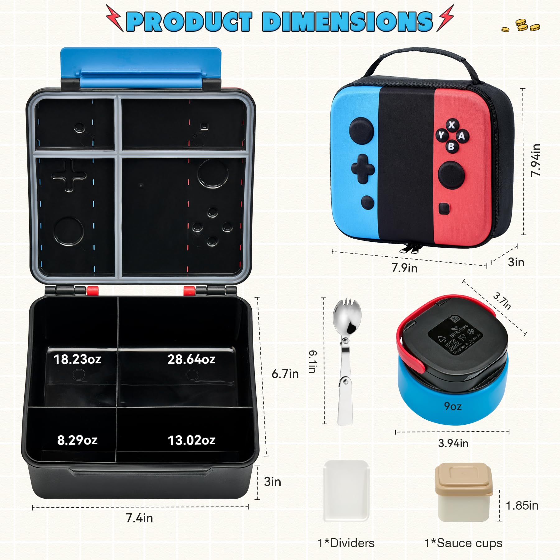 FAJSL game-themed lunch bag with lunch box for a fun look